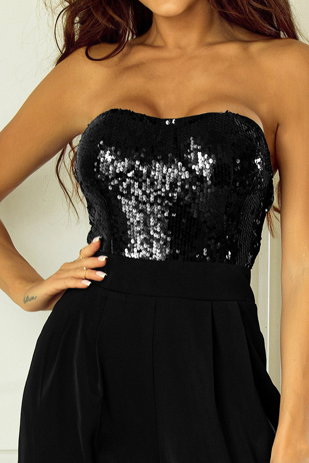 Black sequin jumpsuit