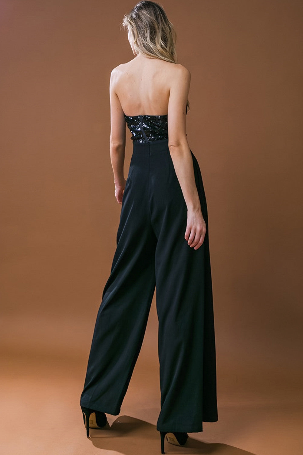 Black sequin jumpsuit