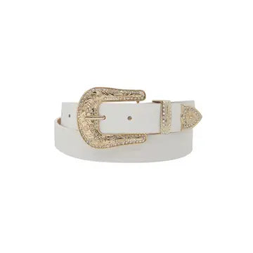 White belt gold buckle