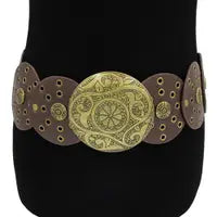 Brown belt gold buckle