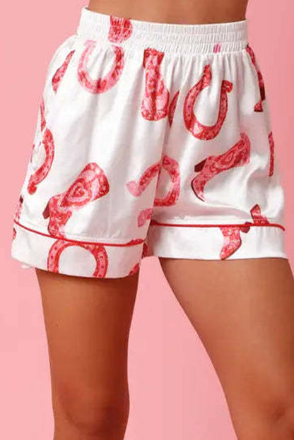 White silk cowboy boot pajamas